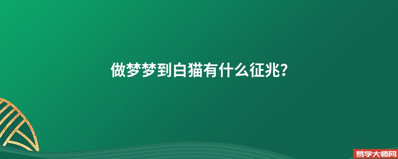 做梦梦到白猫有什么征兆?