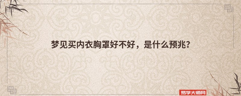 梦见买内衣胸罩好不好，是什么预兆？