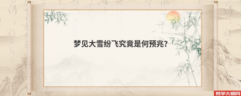 梦见大雪纷飞究竟是何预兆?
