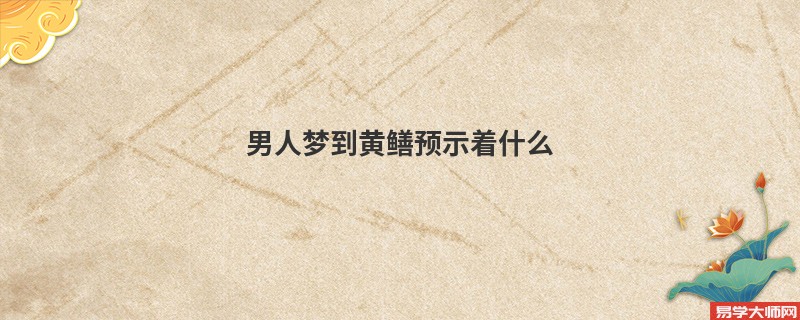 男人梦到黄鳝预示着什么