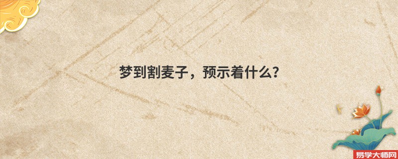 梦到割麦子，预示着什么？