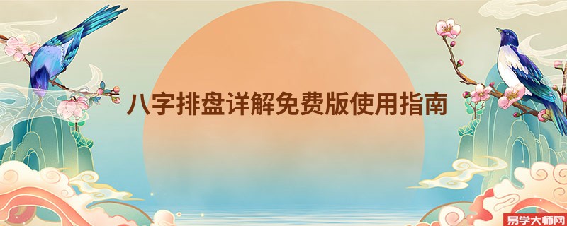 八字排盘详解免费版使用指南