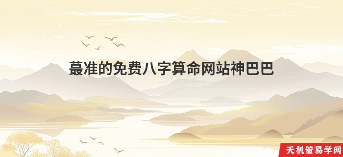 蕞准的免费八字算命网站神巴巴