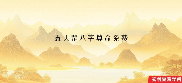 袁天罡八字算命免费