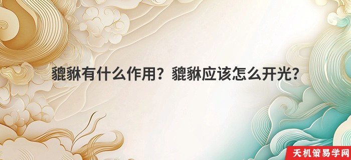 貔貅有什么作用？貔貅应该怎么开光？