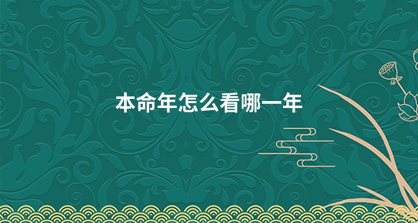 本命年怎么看哪一年