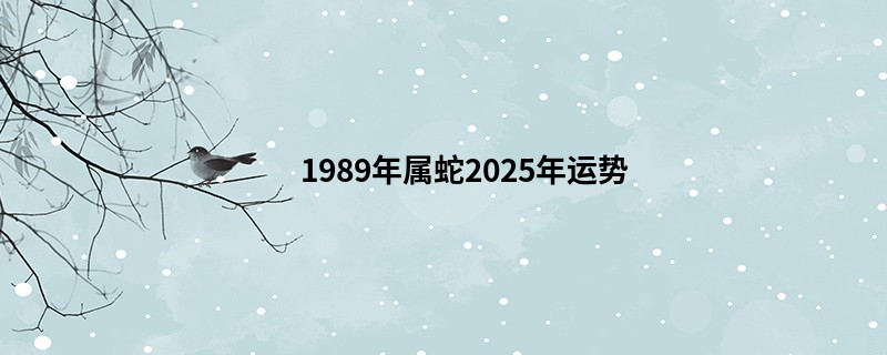 1989年属蛇2025年运势