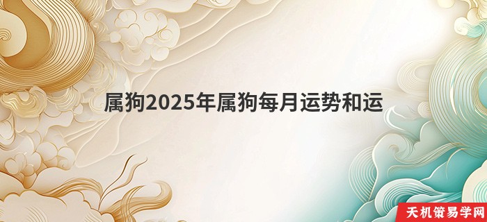 属狗2025年属狗每月运势和运