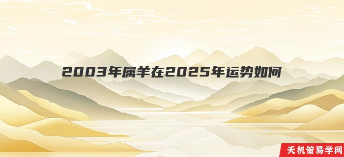 2003年属羊在2025年运势如何