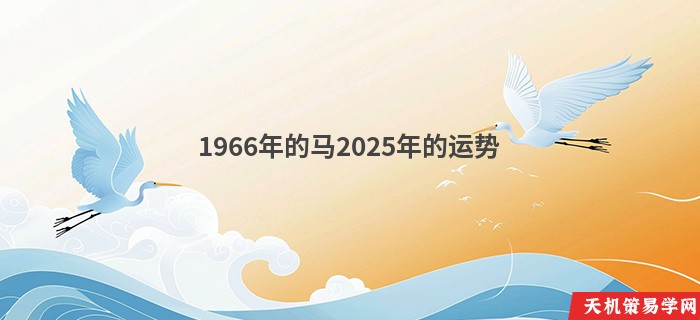 1966年的马2025年的运势
