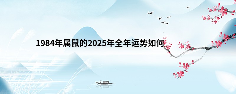 1984年属鼠的2025年全年运势如何