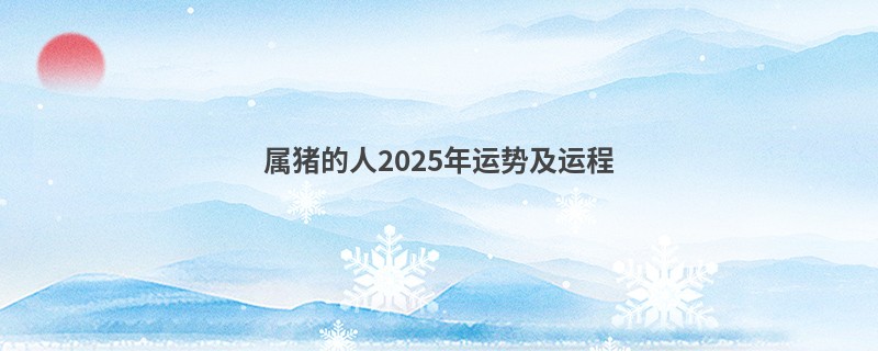 属猪的人2025年运势及运程