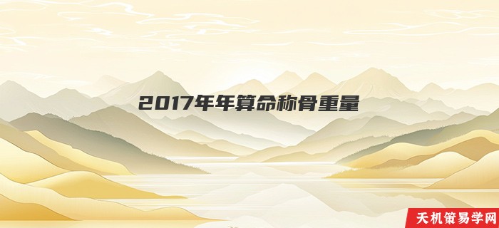 2017年年算命称骨重量