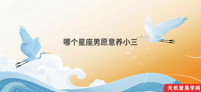 哪个星座男愿意养小三