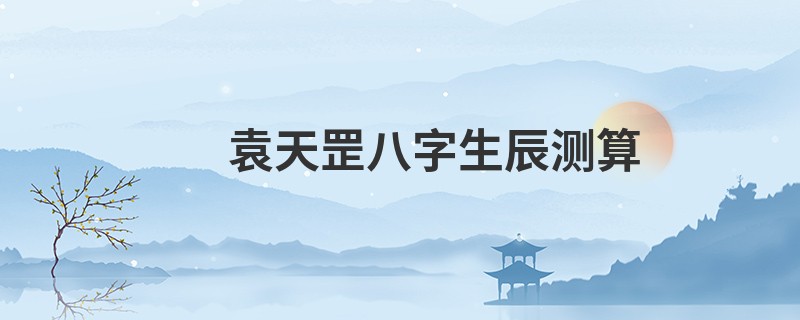 袁天罡八字生辰测算