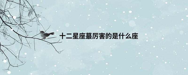 十二星座蕞厉害的是什么座