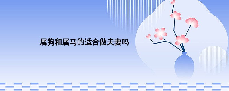 属狗和属马的适合做夫妻吗