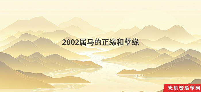 2002属马的正缘和孽缘