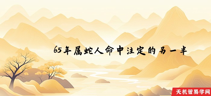 65年属蛇人命中注定的另一半