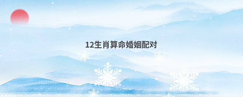12生肖算命婚姻配对